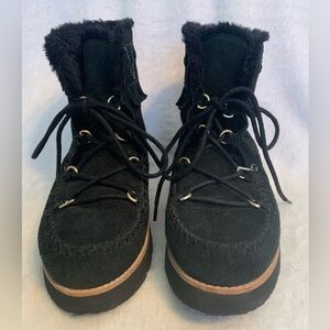 Jack Rodgers black suede lace up boots size 7